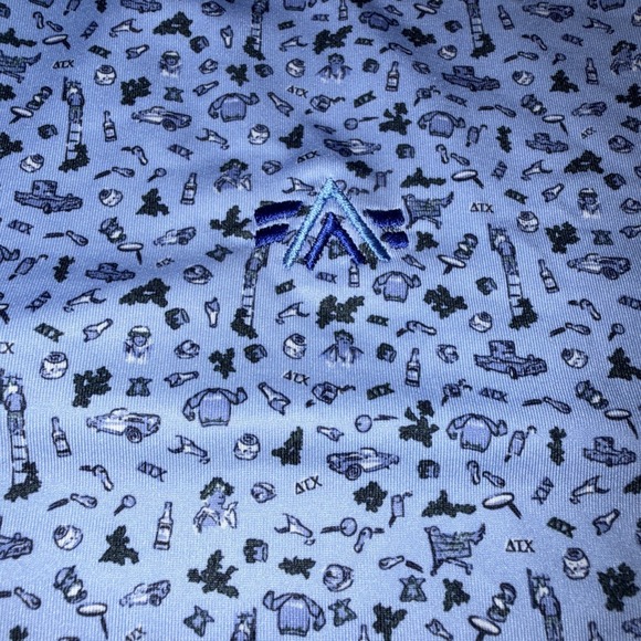 PETER MILLAR ANIMAL HOUSE DELTA TAU ALL OVER XL Golf Polo Shirt Course Logo - Picture 8 of 10